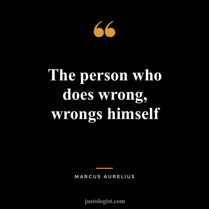 The person who does wrong, wrongs himself