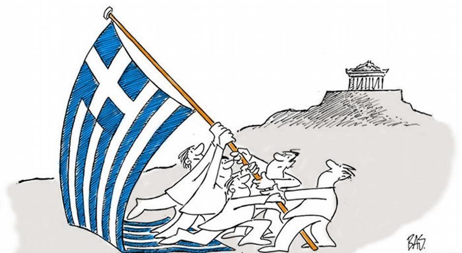 history of greek financial crisis political cartoon