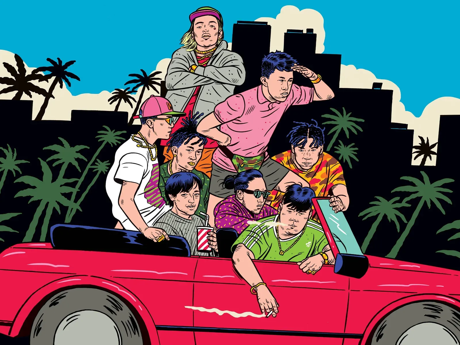 88rising illustration by kristian hammerstad