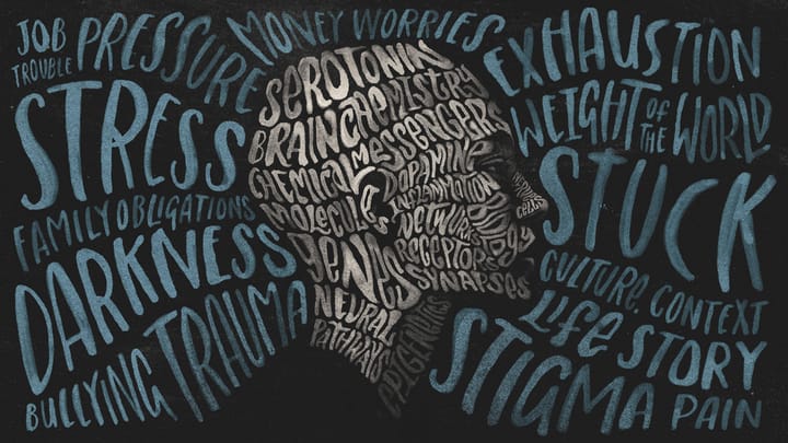 depression symptoms word art